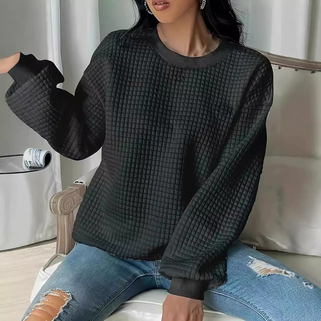Women's Casual Oversized Sweater with Textured Design