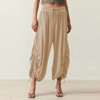Comfortable Harem Pants with Ruffle Details