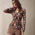 Women's Floral Print Long-Sleeve Top