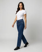 Blue Vintage Denim High Waist Straight Leg Jeans