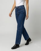 Blue Vintage Denim High Waist Straight Leg Jeans