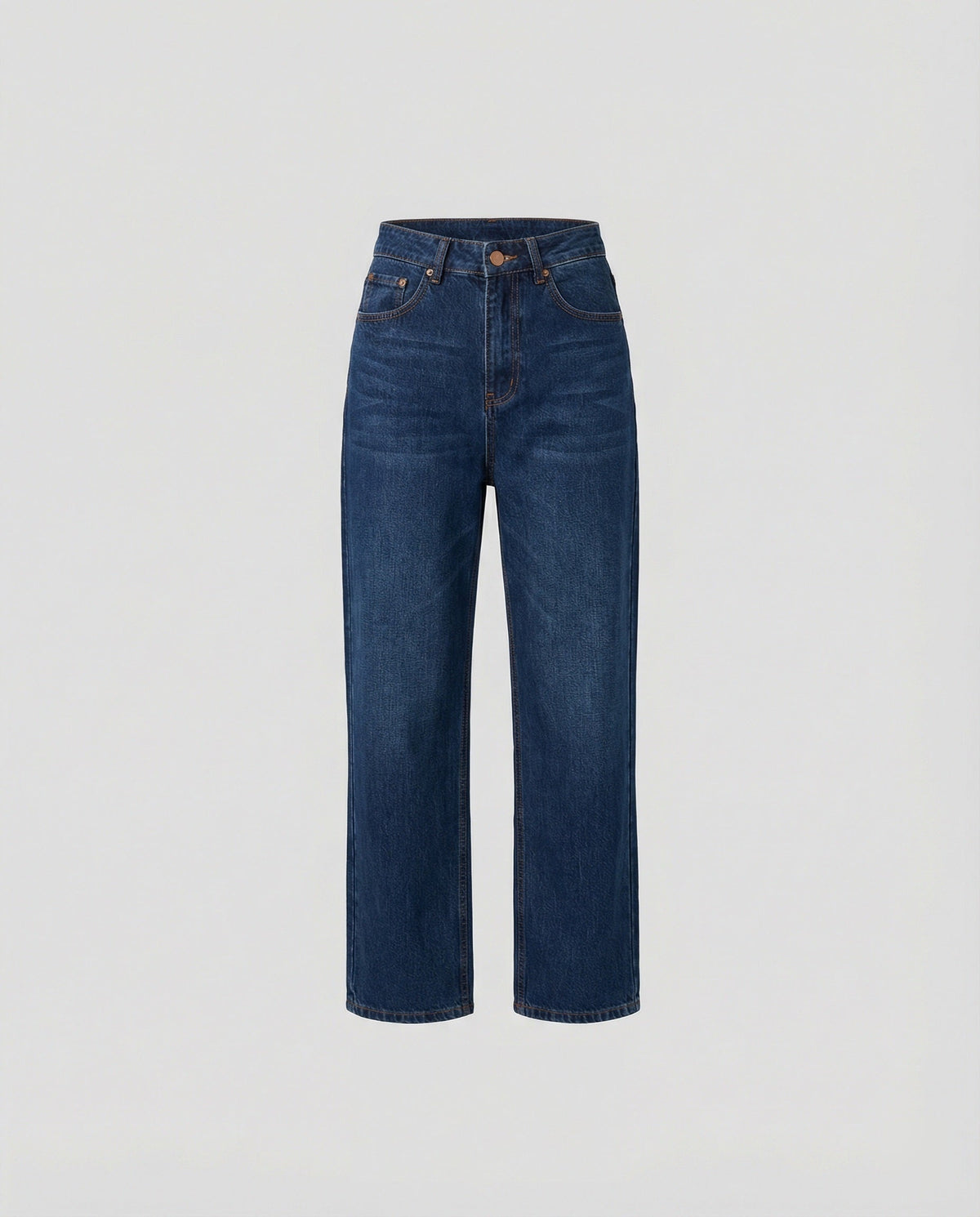 Blue Vintage Denim High Waist Straight Leg Jeans