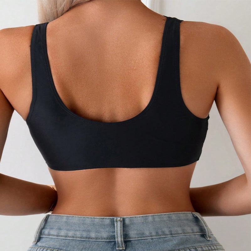 Women's Swim Top with Curved Neckline