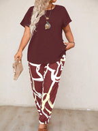 Women's Casual Floral Print Top and Jogger Set