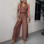Women's Wide-Leg V-Neck Jumpsuit