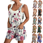 Women's Casual Floral Jumpsuit with Pockets