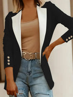 Elegant Women's Blazer with Contrasting Panels