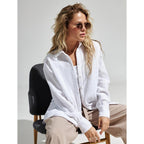 Casual Women's Long-Sleeve Blouse in Light Plaid Design
