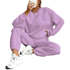 Women's Cozy Textured Knit Loungewear Set