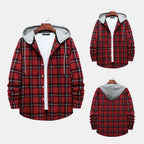 Women's Plaid Cotton Shirt with Hood