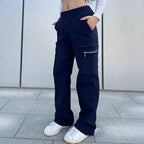 Women's Comfortable Cargo Pants with Elastic Waistband