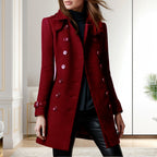 Women's Elegant Trench Coat with Double-Breasted Design