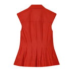 Women's Sleeveless Blouse with Tailored Fit and Collar