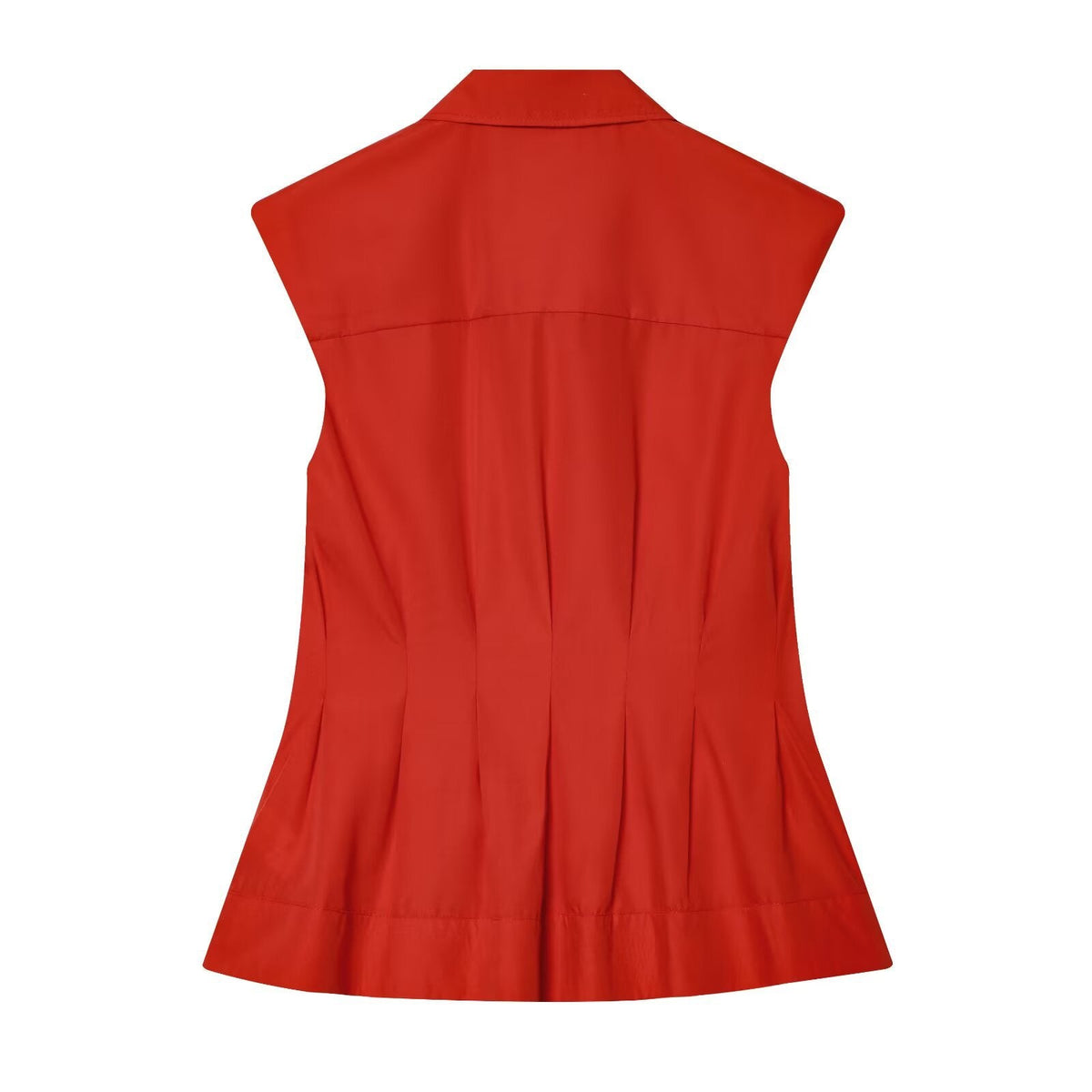 Women's Sleeveless Blouse with Tailored Fit and Collar