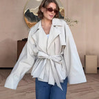 Women's Elegant Trench Jacket with Textured Design