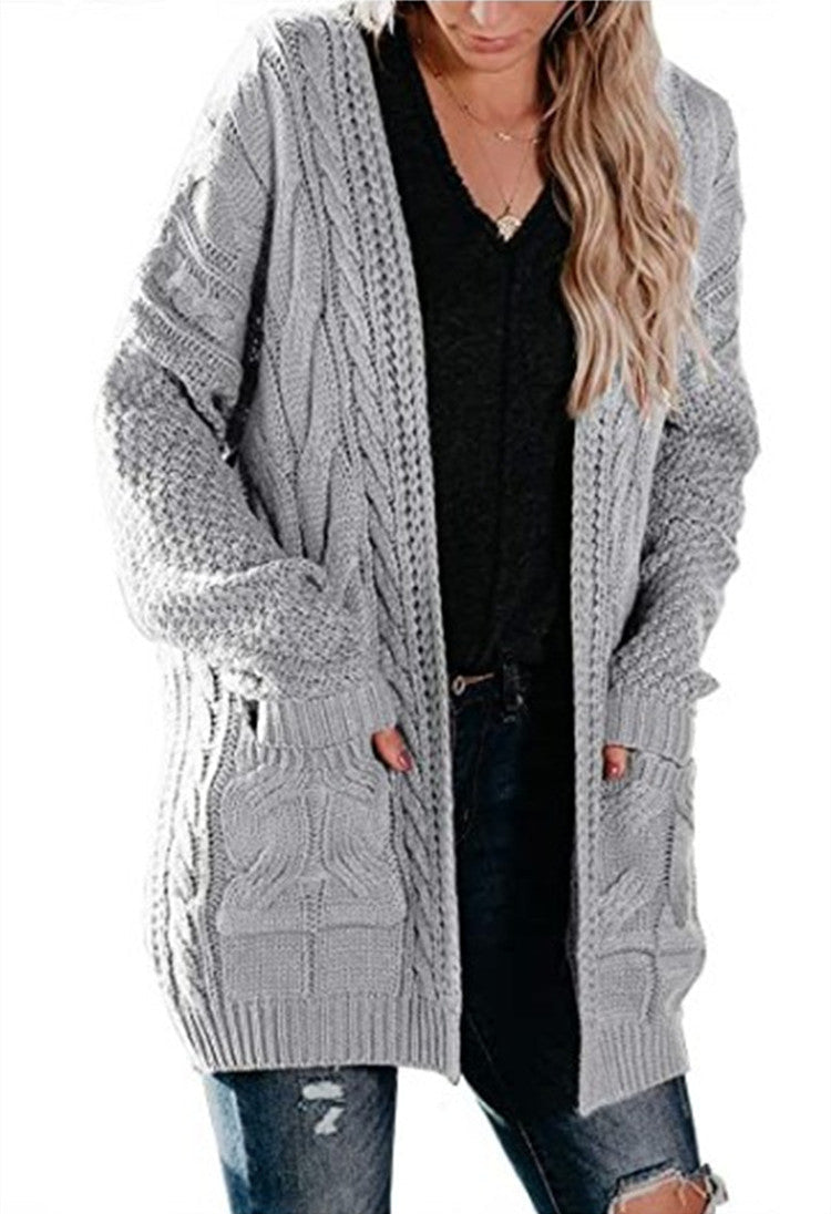 Women's Chunky Knit Cardigan with Pockets