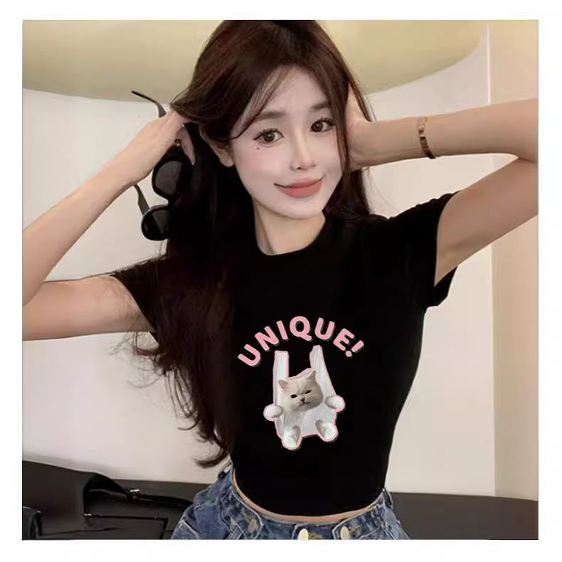 Women's Crop T-Shirt with Creative Skeleton Design and Inspiring Lettering