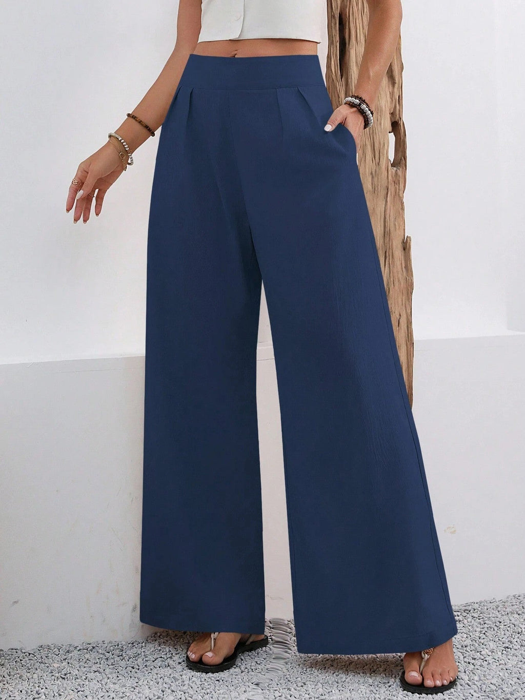 Women's Elegant Wide-Leg Pleated Pants