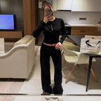 Women's Comfortable Knit Loungewear Set with Button Placket