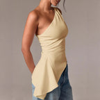 Women's Asymmetrical Top with Tiered Hem