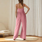 Women's Casual Wide-Leg Jumpsuit with Spaghetti Straps