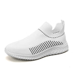 Women's Breathable Slip-On Sneakers with Elastic Ribbed Design