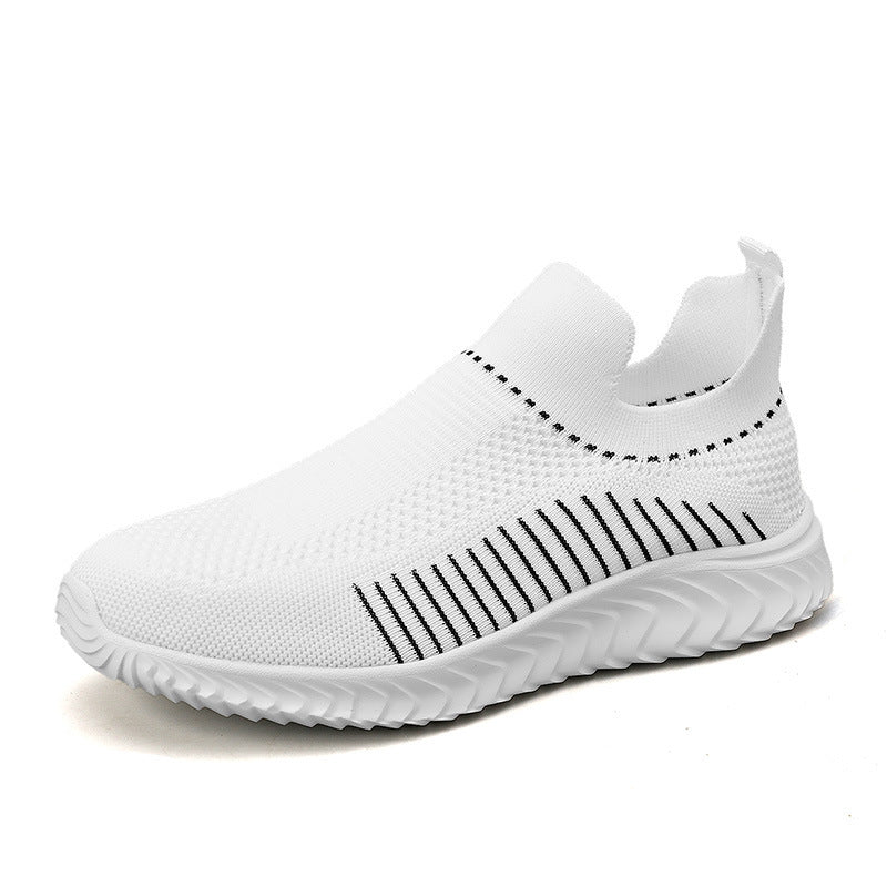Women's Breathable Slip-On Sneakers with Elastic Ribbed Design
