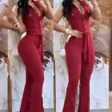 Elegant and Figure-Hugging Flared Jumpsuit
