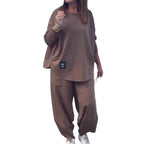 Casual Lounge Set with Wide Pants and Comfortable Top