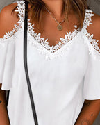 Women's Off-Shoulder Blouse with Lace Details