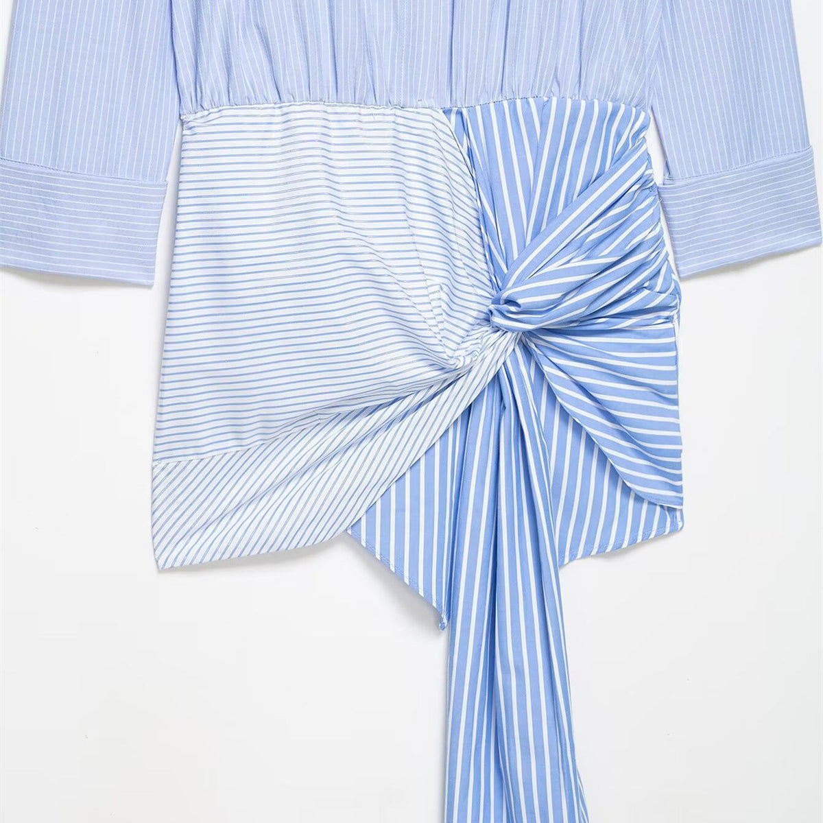 Women's Blouse with Asymmetric Knot and Refined Draping