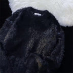 Women's Fluffy Crew Neck Pullover