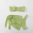 Women's Bandeau Bikini with Knot Detail and Wrap Skirt