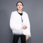 Women's Cozy Faux Fur Open-Front Long-Sleeve Coat