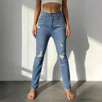 Women's High-Rise Ripped Jeans