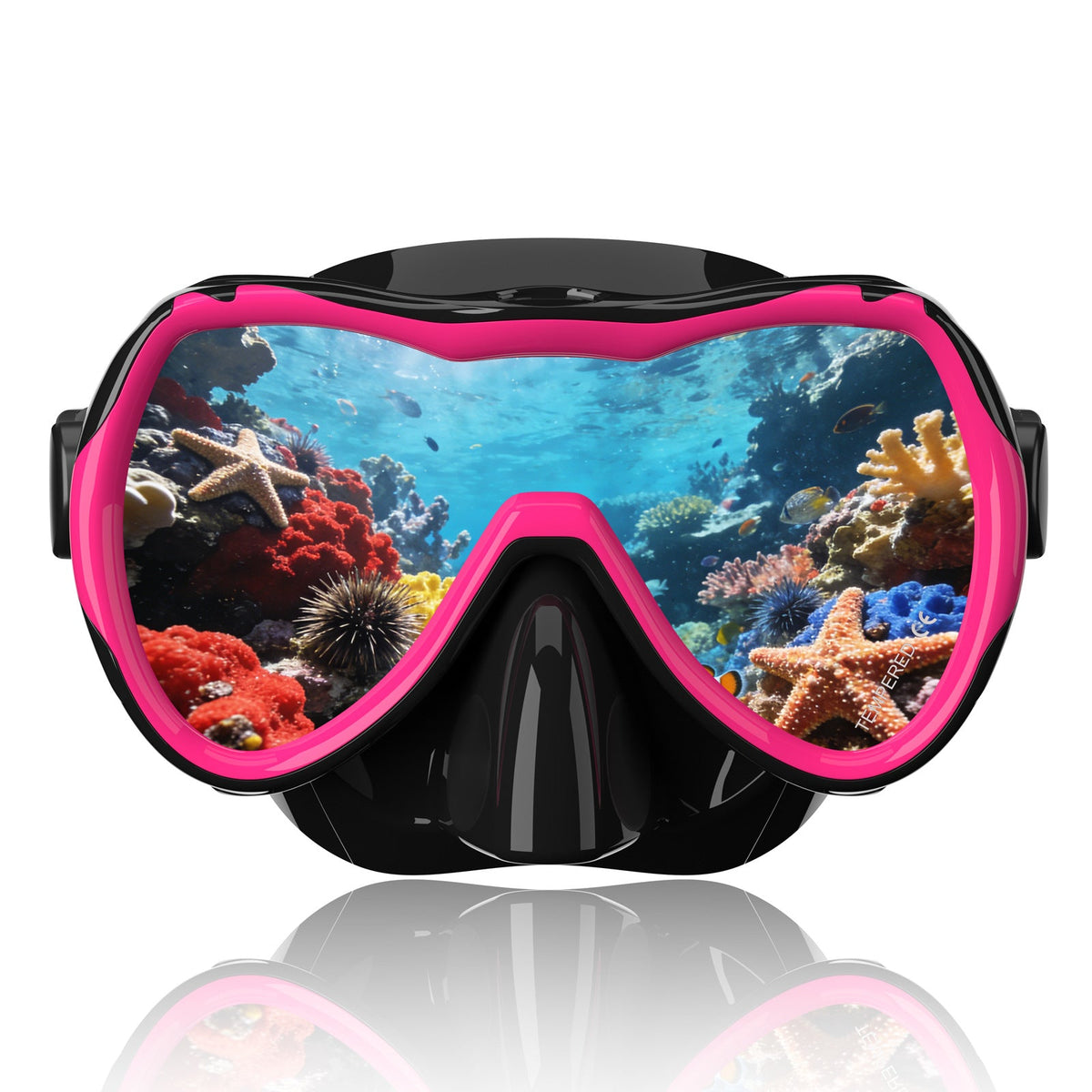 Diving mask with wide field of vision