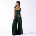 Women's Wide-Leg Jumpsuit with Deep Back