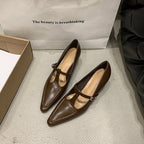Women's Pointed-Toe Ballet Flats with Strap