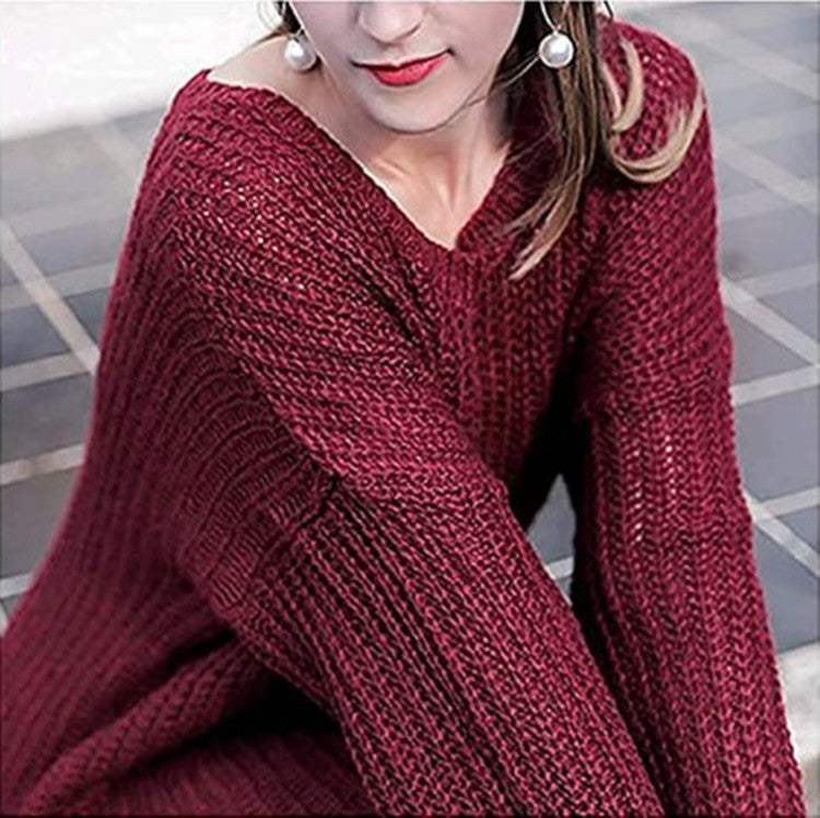 Women's Chunky Knit Sweater with Wide Cut