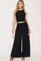 Women's Casual Wide-Leg Jumpsuit with Pockets