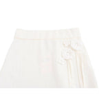 Women's Midi Skirt with Floral Ruffle Design and Elastic Waist