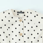 Women's Polka-Dot Blouse with Voluminous Sleeves