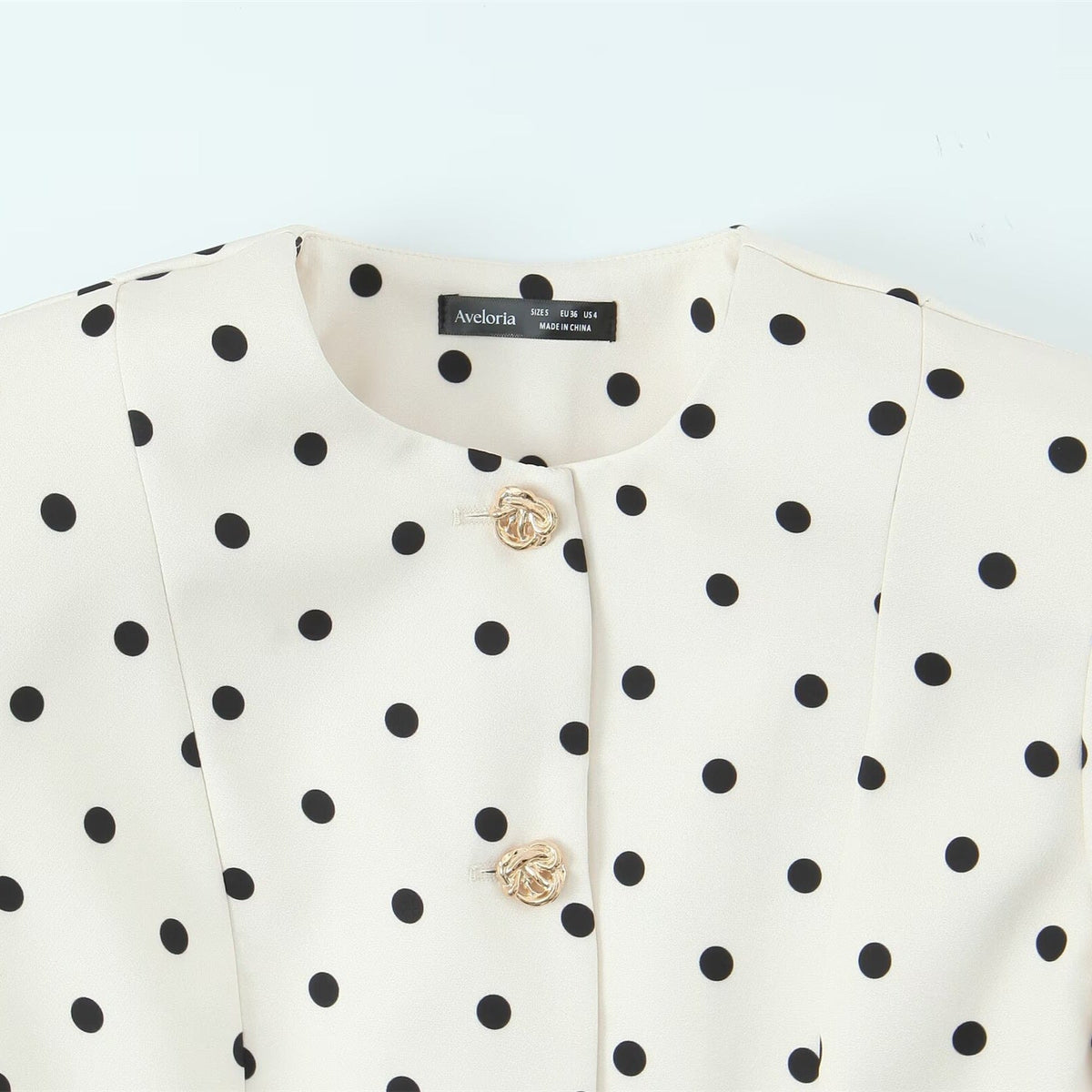 Women's Polka-Dot Blouse with Voluminous Sleeves