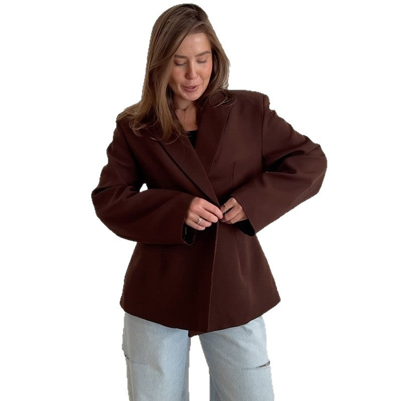 Women's Elegant Double-Breasted Oversize Blazer