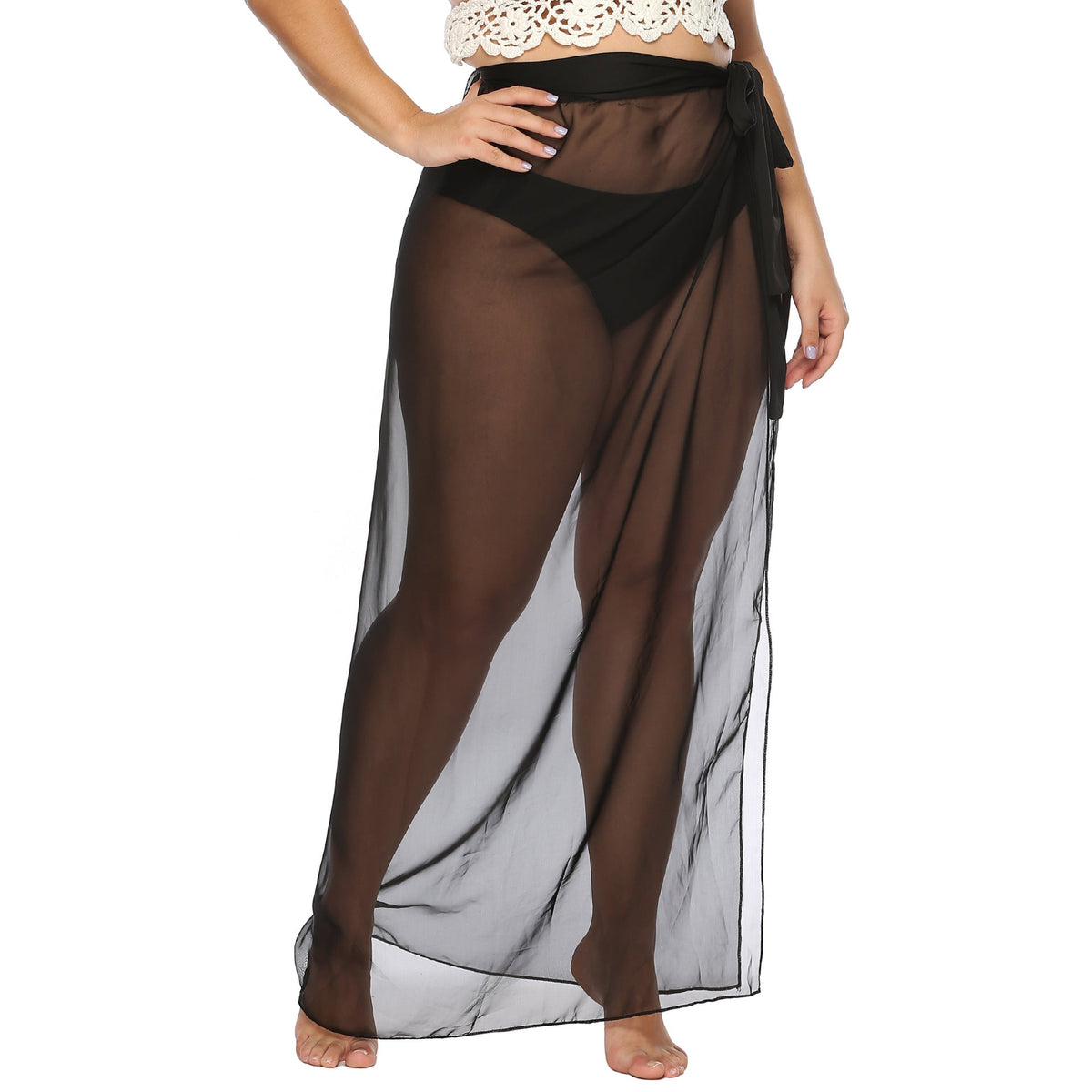 Women's Elegant Beach Cover-Up with Side Knot