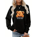 Women's Casual Sweater with Bear Motif