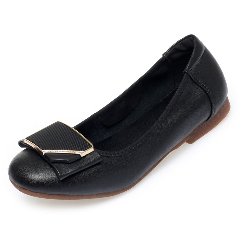 Women's Ballet Flats with Bow Accent and Comfortable Footbed