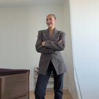 Elegant Oversized Blazer with Textured Fabric