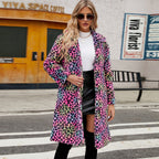 Women's Fluffy Leopard Print Plush Coat