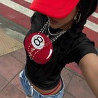 Women's Crop T-Shirt with Retro Phone Design
